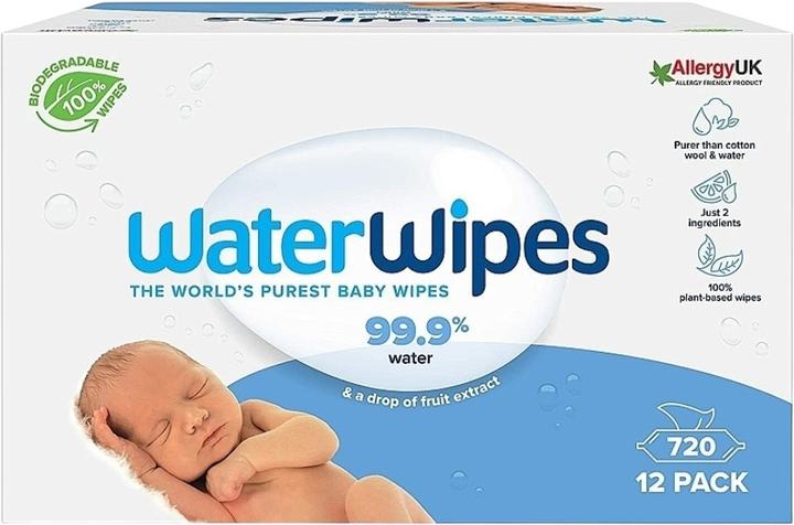 Набір дитячих вологих серветок WaterWipes 12 х 60 шт (5099514400012) - зображення 1
