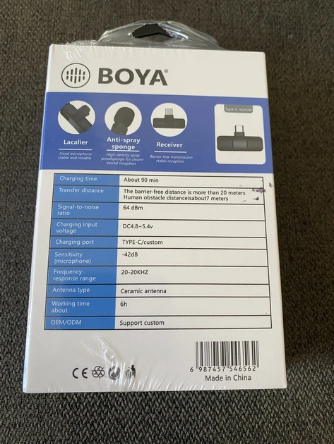 Професійний безпроводний петличний мікрофон Boya BY-MW3 2 шт. з Type-C, Петлічка для айфона, андроїда - зображення 2