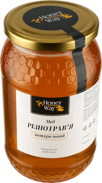 Акція на Мед різнотрав'я Honey Way 1.2 кг від Rozetka