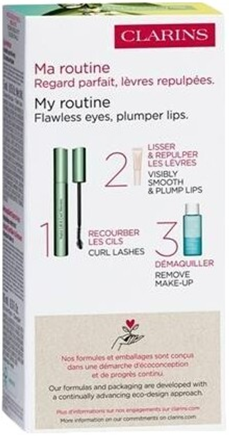 Набір Clarins Supra Lift & Curl Kit Туш для вій 8 мл + Засіб для зняття макіяжу 10 мл + Блиск для губ 5 мл (3666057327612) - зображення 3