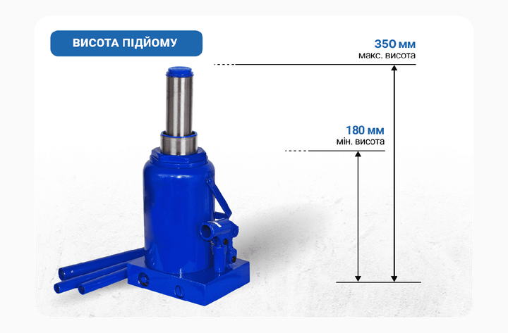 Домкрат гидравлический бутылочный Vitol 50 тонн min 300мм - max 480мм телескопічний - изображение 2