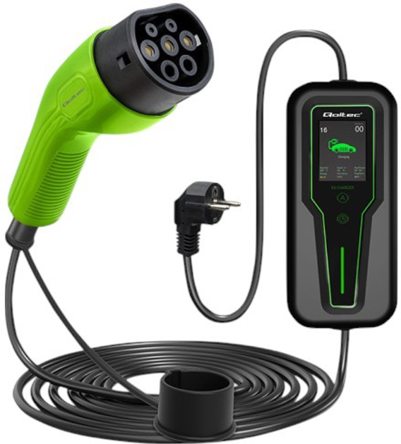 Mobilna ładowarka do samochodu elektrycznego Qoltec EV z regulacją 2 w 1 Typ 2 3.5 kW 5 m (5901878524658) - obraz 1