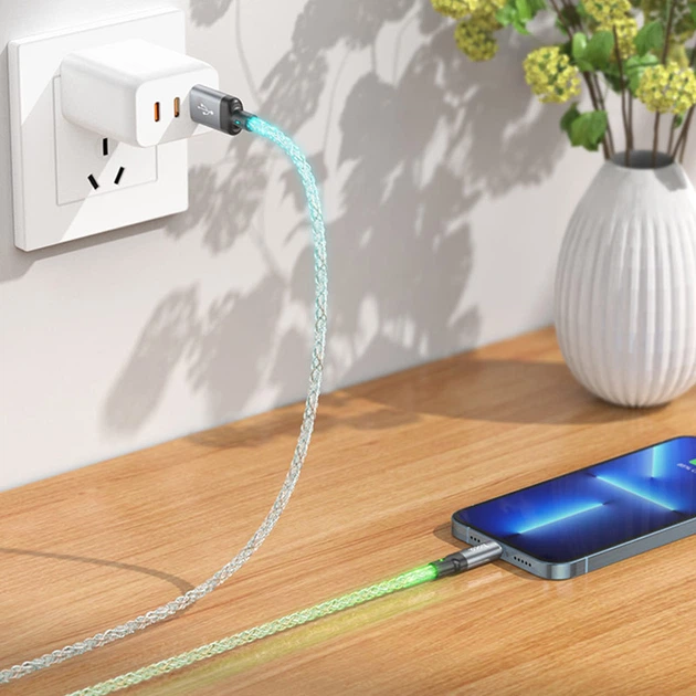 Дата-кабель Hoco U112 Shine 2.4A USB to Lightning (1m) - Фото 8 Дата-кабель Hoco U112 Shine 2.4A USB to Lightning (1m) - изображение 8