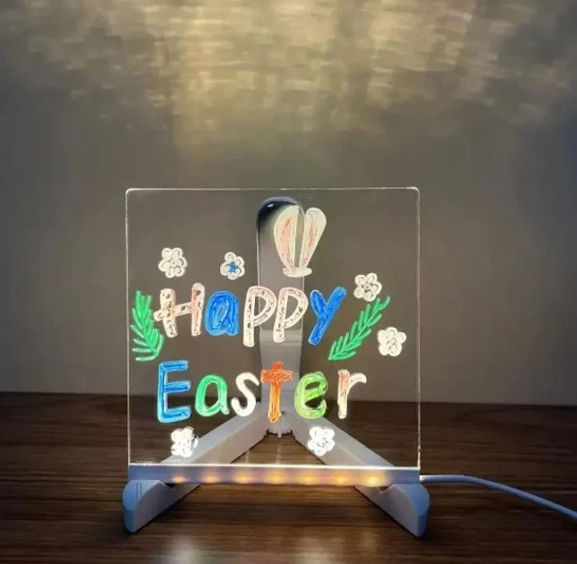 Доска-ночник светодиодная 3D DIY Lamp от USB акриловая для рисования с фломастерами - изображение 2