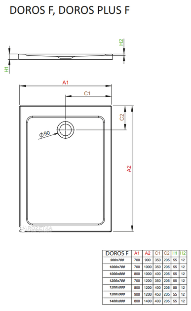 Душевой поддон RADAWAY Doros F 140 SDRF1480-01 - изображение 3