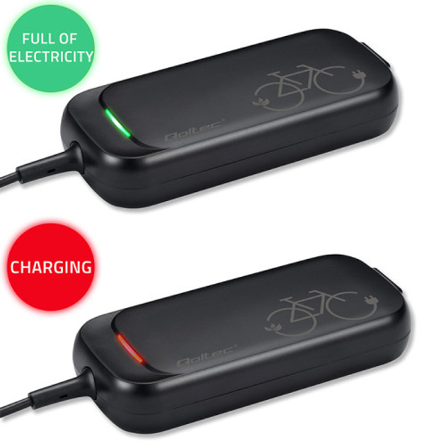 Zasilacz do roweru elektrycznego Qoltec Charger for e-bike, electric scooter 36V / 42V 2A 5.5*2.5 (5901878503332) - obraz 4