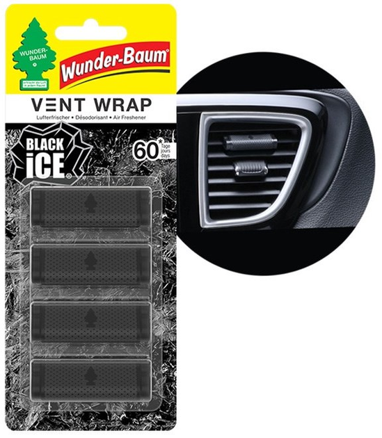 Odświeżacz powietrza Wunder Baum Black Ice 4 klipsy 23-300 (7612720811069) - obraz 3