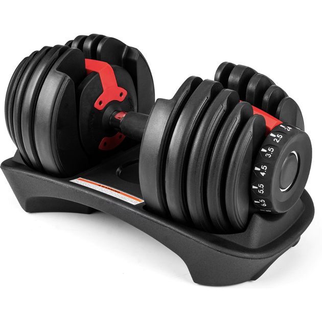 Гантель Gymtek розбірна регульована, 2.5-24 кг, червона. Для силових тренувань, фітнесу, дому, кросфіту - зображення 3