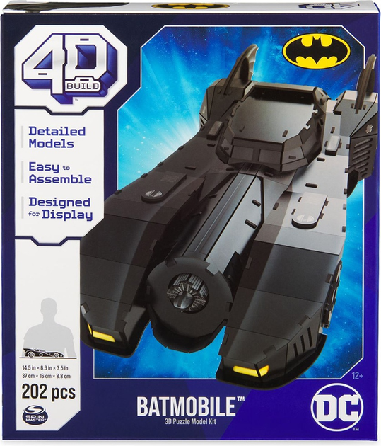 Puzzle Spin Master DC Retro Batmobil 4D 202 elementy 6070178 (681147018969) - obraz 1