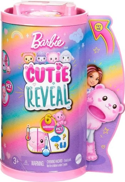Lalka Mattel Chelsea Cutie Reveal miś 16 cm HKR19 (194735106899) - obraz 1