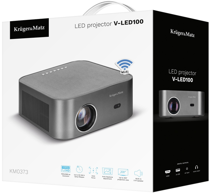 Проєктор Kruger&Matz V-LED100 (5901890105323) - зображення 10