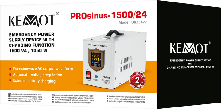 UPS Kemot PROsinus-1500/24 1050W/1500VA White (URZ3427) - obraz 4