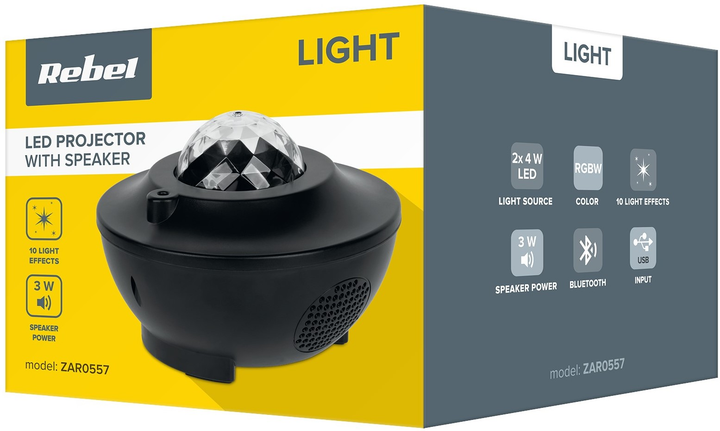 Проєктор Rebel LED з динаміком (5901890095600) - зображення 6