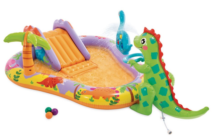 Водяний надувний ігровий центр Intex Dino Park з надувною гіркою 56139 201 x 157 x 69 см (6941057428628) (955555911598546) - Уцінка - зображення 2