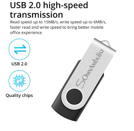 Флеш память 128 Гб Somnambulist USB 2.0 компьютерная флешка 128 Гб металлическая черная - изображение 4