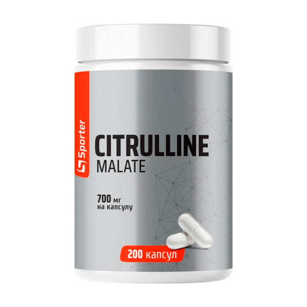 Цитрулин Sporter Citrulline Malate 700 мг – 200 капсул - Фото 1 Цитрулин Sporter Citrulline Malate 700 мг – 200 капсул - изображение 1