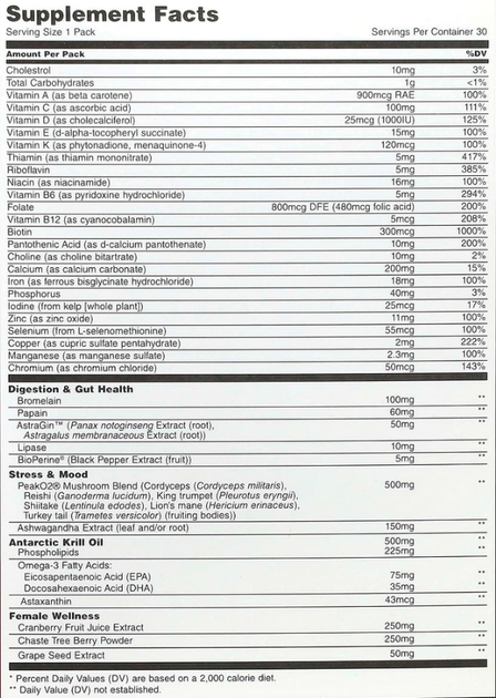 Мультивітаміни Universal Women's Total Health Pack, 30 пакетів - зображення 2