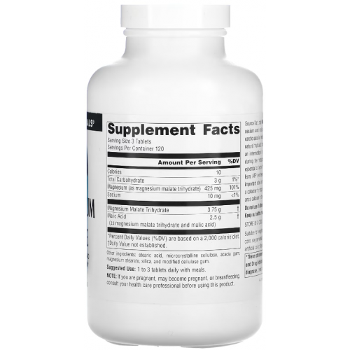 Магній Source Naturals Magnesium Malate 1250 mg 90 табл. - зображення 2