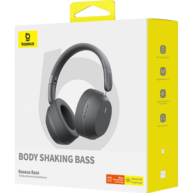 Беспроводные наушники Baseus Bass 35 Max серые (A00070800821-00) - изображение 6