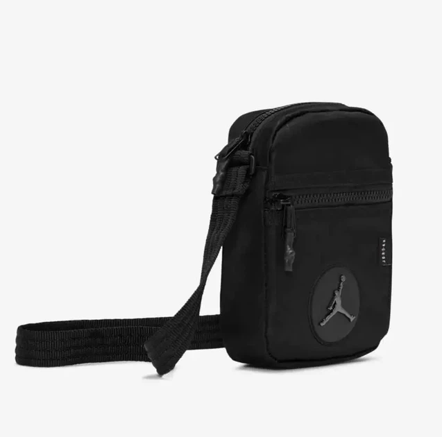 Сумка через плече Jordan Jacquard Logo Flight Bag у чорному кольорі. - зображення 4