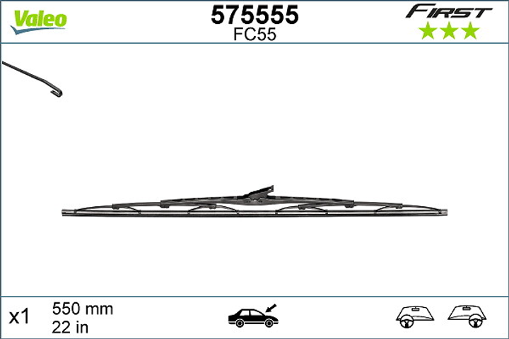 Щітка склоочисника Valeo VF55 каркасна 550 мм (VA 575555) - зображення 4