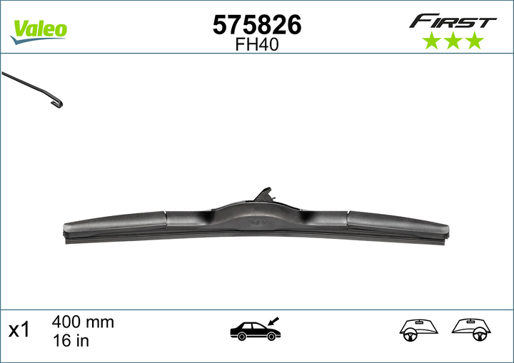 Щітка склоочисника Valeo VFH40 гібридна 400 мм (VA 575826) - зображення 3