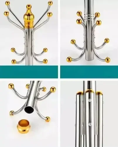 Металлическая напольная стойка-вешалка для одежды Coat Rack тренога 16 крючков - Фото 3 Металлическая напольная стойка-вешалка для одежды Coat Rack тренога 16 крючков - изображение 3