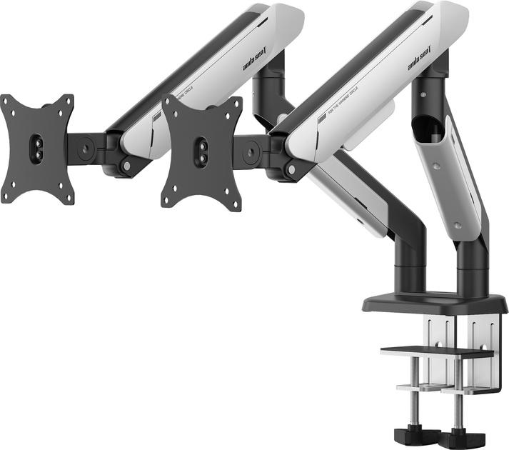 Настільне кріплення для моніторів Anda Seat Stealth II PRO RGB Duo 17-42" White (AD-W-A9-2S-BW) - зображення 4