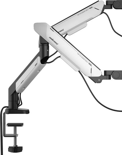 Настільне кріплення для моніторів Anda Seat Stealth II PRO RGB Duo 17-42" White (AD-W-A9-2S-BW) - зображення 9