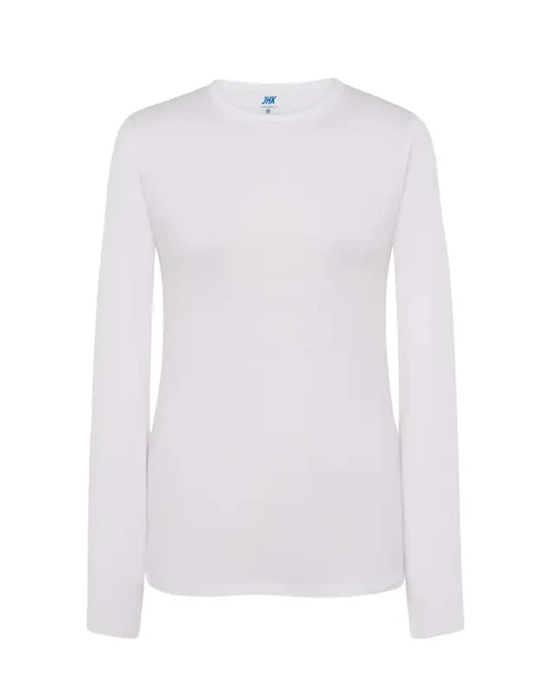 Женский белый лонгслив JHK Lady Comfort, размер XL, с длинными рукавами и круглым вырезом - изображение 2