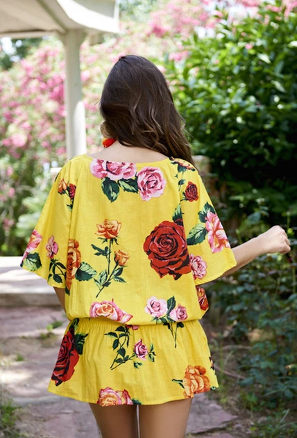Короткая пляжная туника на завязке Indiano 2328 N-25C One Size Желтый - изображение 2