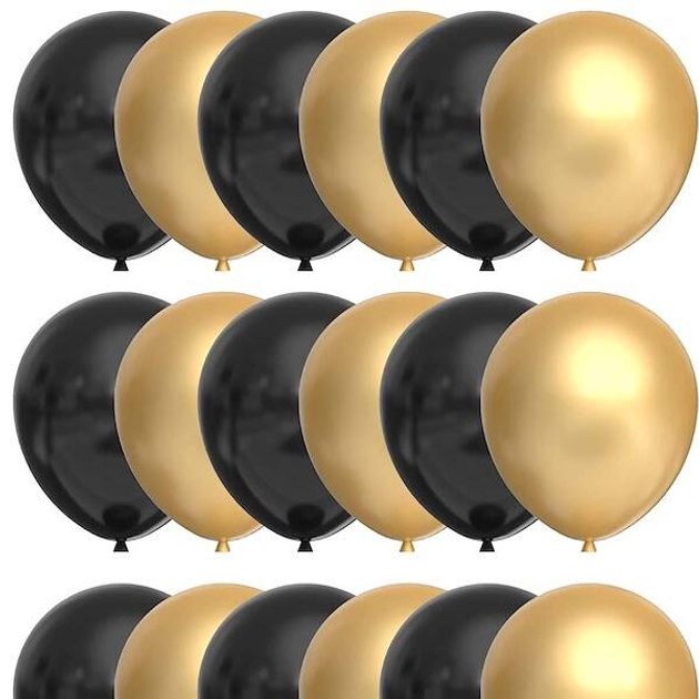 Balony Springos PS0048 100 szt Złoty-czarny (5907719458670) - obraz 2