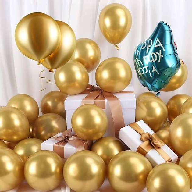 Balony Springos PS0048 100 szt Złoty-czarny (5907719458670) - obraz 6
