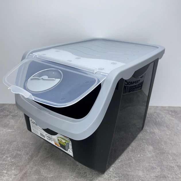 Контейнер для овощей пластиковый 12 л 23,5*32,5*23,5 см. Hobby Life 02 1506 черный с светло-серым - изображение 4
