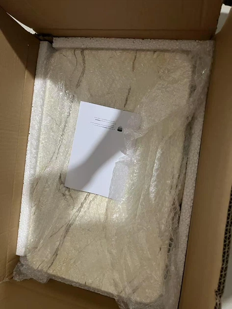 Раковина накладная Mixxus Premium QUADRO-0208 MARBLE 480х315х140mm с переливом (MP6518) - изображение 5