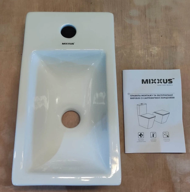 Раковина мебельная Mixxus Premium QUADRO-1501 400х215х105mm с отверстием под смеситель (MP6502) - изображение 6