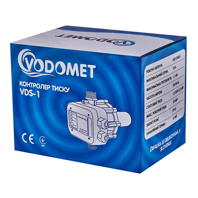 Контролер тиску Vodomet VDS-1 електронний для насоса 1,1 кВт, 1", з кабелем (VO4200) - зображення 6
