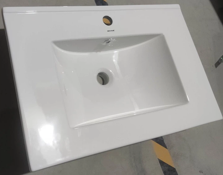 Раковина мебельная Mixxus Premium CUBIC-1502 710х460х170mm с отверстием под смеситель и переливом (MP6496) - изображение 5