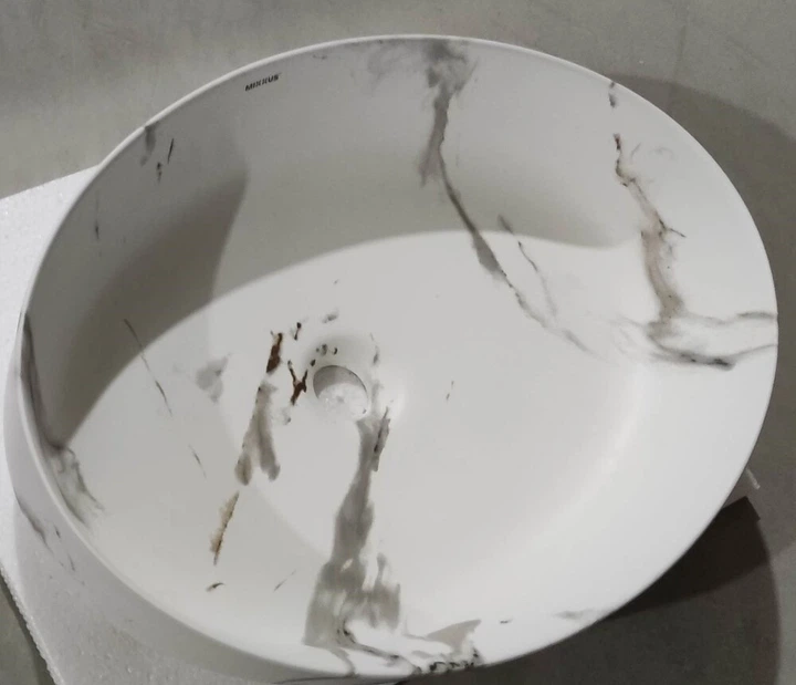 Раковина накладная MIXXUS PREMIUM ELLIPSE-0104 MARBLE 550х415х140mm (MP6554) - Фото 7 Раковина накладная MIXXUS PREMIUM ELLIPSE-0104 MARBLE 550х415х140mm (MP6554) - изображение 7