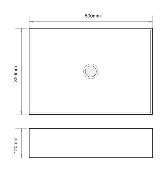 Раковина накладная Mixxus Premium QUADRO-0104 500х350х120mm (MP6515) - изображение 4