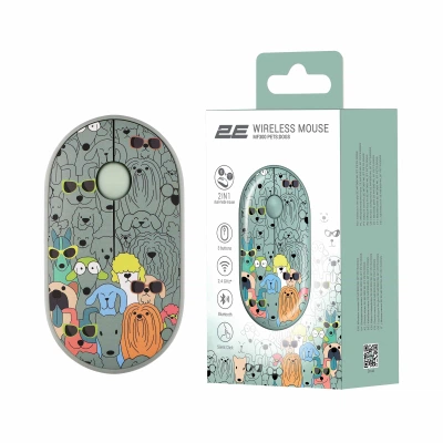 Мышка 2E MF300 PETSDOGS Silent Wireless/Bluetooth Green (2E-MF300WPETSGN) - изображение 7