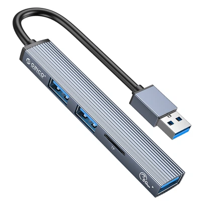 Концентратор Orico USB-A to USB3.0, 2xUSB2.0, TF (AH-A12F-GY-BP) (CA913770) - Фото 1 Концентратор Orico USB-A to USB3.0, 2xUSB2.0, TF (AH-A12F-GY-BP) (CA913770) - зображення 1