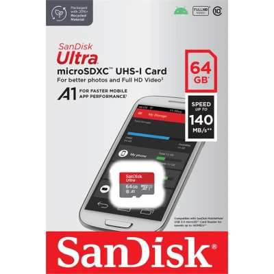 Карта пам'яті SanDisk 64GB microSDXC class 10 UHS-I A1 (SDSQUAB-064G-GN6MN) - зображення 2