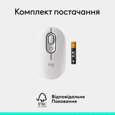 Мышка Logitech POP Mouse With Emoji Bluetooth Off-White (910-007411) - изображение 2