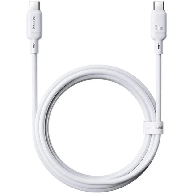 Кабель Baseus Silky Series Fast Charging Cable Type-C to Type-C 100W 2m White - Фото 3 Кабель Baseus Silky Series Fast Charging Cable Type-C to Type-C 100W 2m White - изображение 3