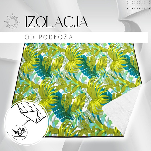 Koc piknikowy Springos plażowy 200 x 150 cm zielony (5907719450636) - obraz 10