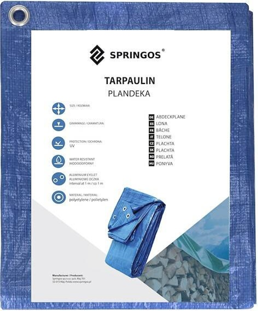 Plandeka Springos gruba płachta ochronna 4 x 6 m 60g/m2 niebieska (GA2117) (5907719430041) - obraz 12