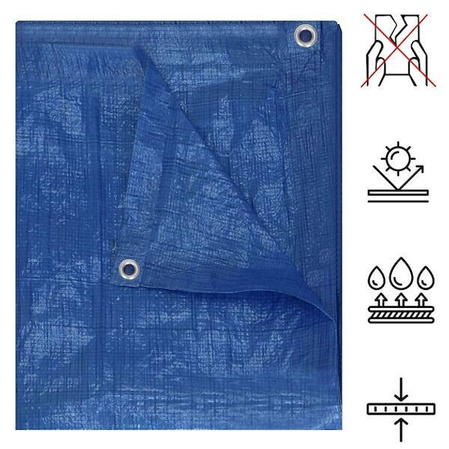 Тент Springos товстий захисний лист 4 x 5 м 60 г/м2 синій (GA2118) (5907719430058) - зображення 8