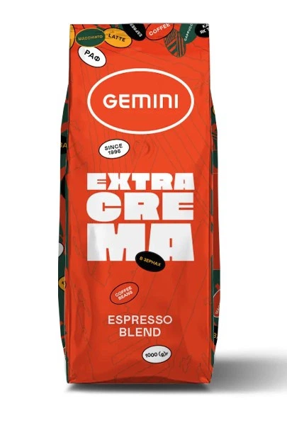 Кофе в зернах Gemini Espresso Extra Crema 1000 г - Фото 1 Кофе в зернах Gemini Espresso Extra Crema 1000 г - изображение 1
