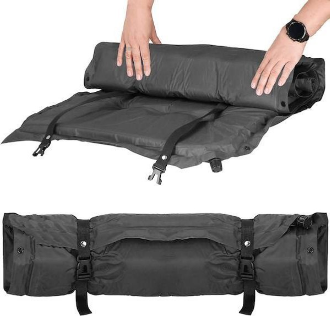 Килимок самонадувний Springos PM033 193 см з подушкою з чохлом Сірий (5907719430881) - зображення 9